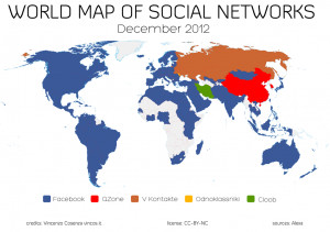 of my World Map of Social Networks, showing the most popular social ...