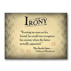 Literary Tools: Irony English Literature Poster featuring a quote from ...