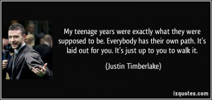 My teenage years were exactly what they were supposed to be. Everybody ...