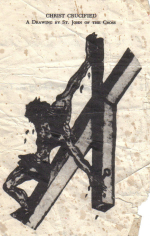 Picture: drawing of St. John of the Cross showing the crucified ...