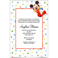 Disney Baby Mickey Bottle Baby Shower Invitations