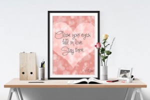... Quote, Rumi Art, Pink Bokeh Wall Art, Heart Love Print, Valentine's