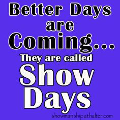 Bring the horse show days on! www.showmanshipathalter.com
