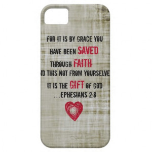 Bible Verse Ephesians 2:8 iPhone 5 Cover