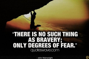 There is no such thing as bravery; only degrees of fear.