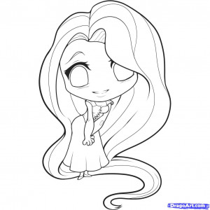 how to draw chibi rapunzel, tangled step 6