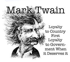 Politics Drawings - Twain Loyalty Quote by Mary Fanning