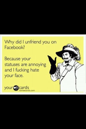Week 8: things I'm not allowed to do Unfriend everyone on Facebook ...