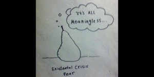 Graffiti of existential crisis pear