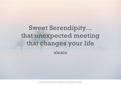 Sweet Serendipity... that unexpected meeting that changes your life ...