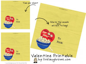 Vintage Valentine Bag Topper Printable by livelaughrowe.com #diy # ...