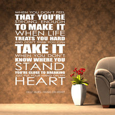 Olly Murs wall art sticker Hand On Heart Lyrics decal music quote l28