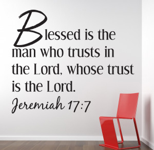 Jeremiah 17:7 Blessed IsBible Verse Wall Decal Quotes