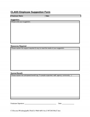 Employee Suggestion Form Doc picture