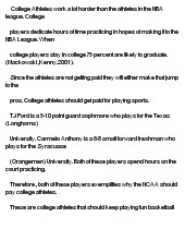 essay on College athletes should get paid