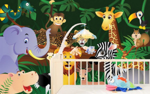 Cute jungle wall art for kids rooms