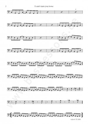 can't turn you loose bass transcription