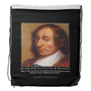 Blaise Pascal Religious Evil Drawstring Backpack