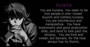 kurama which yu yu hakusho character are you brought to