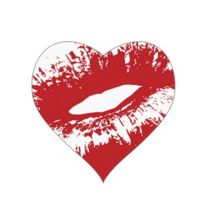 Red Lips Sweet Kiss Heart...