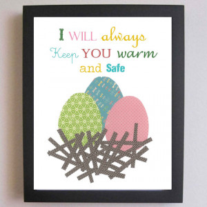 ... 10, Nursery Print, Baby Art, Kids Art, Bird Nest Quote for Baby