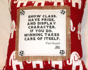Alabama//Handmade Pillow//Square//Large//Bear Bryant//Quote//Roll Tide ...