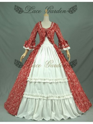 ... dresses | Home > Victorian > Red Printed Tudor Victorian Ball Gowns