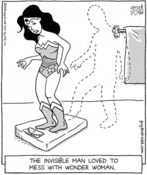 weight loss cartoon the invisible man and wonder woman