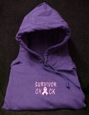 ... Chick Breast Cancer Awareness Embroidered Purple Sweatshirt Hoodie 4X
