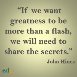 ... away from the secret sauce mentality in education.,