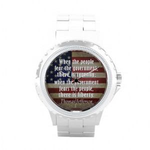 Thomas Jefferson Quote on Liberty and Tyranny Wrist Watches