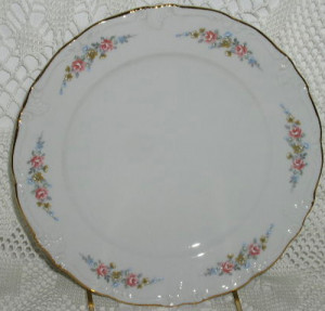 ... Bavaria Germany Dinner Plate Pink Blue Tan Flower Floral Flowers