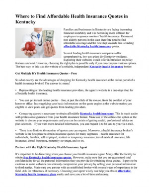 Insurance Quotes in Kentucky | Cheap & Affordable Auto, Health ...