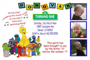 Details about Custom Sesame Street & Elmo Birthday Invitations