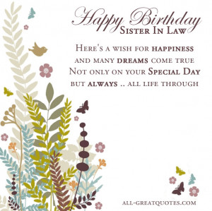 Free Birthday Cards For Sister In Law – Happy Birthday Sister In Law