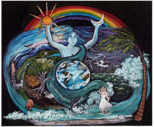 Another depiction, here she is shown as the Queen of Heaven, in ...