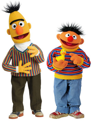 Bert and Ernie are characters from Sesame Street . They are a pair of ...