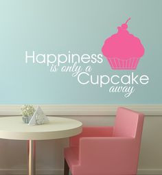 ... Only a Cupcake Away - Cute bakery bakers cupcake kitchen wall vinyl