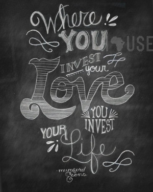 Invest Love Chalkboard Print