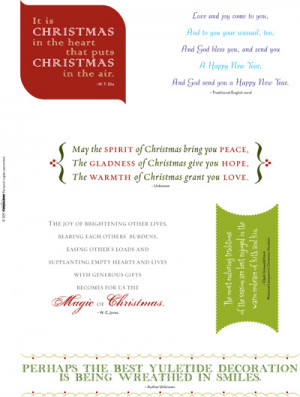 ... to journaling, be sure to download a copy of our 2009 Holiday Quotes