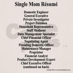 Single mum CV More