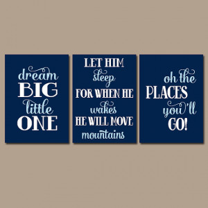 Boy Nursery Quote BOY Nursery Wall Art Wall Art Dream Big Let Him ...
