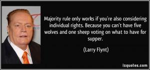 Majority rule only works if you're also considering individual rights ...