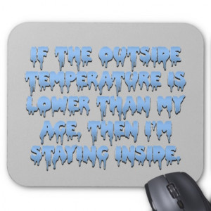 It's way too cold to go outside mouse pad