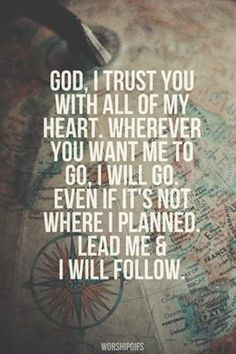 Trust God's plan.