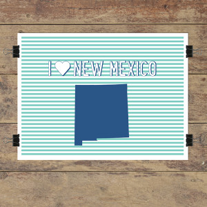 heart New Mexico striped wall quotes art print