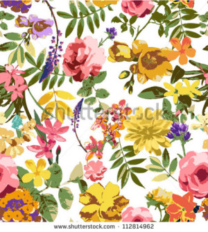 vector-seamless-flowers-floral-vintage-pattern-tropical-flower-flowers ...