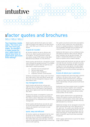 factor quotes and brochures SELL SELL SELL Your business