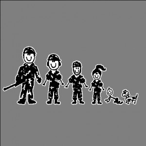 military stick family decal armed soldier 1 armed soldier 2