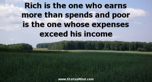 one whose expenses exceed his income Witty Quotes StatusMind com